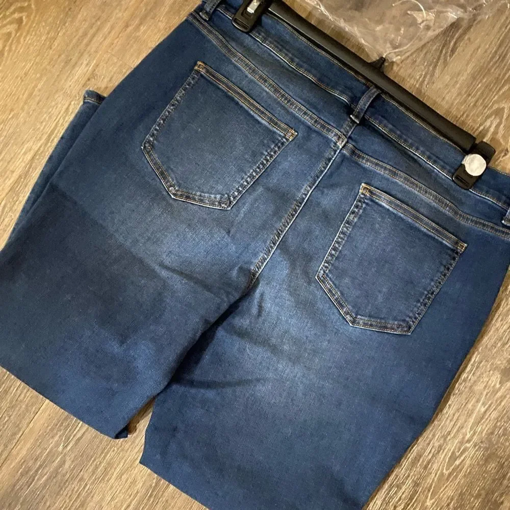 NWT Encore By Idina Menzel High Waisted Cropped Jeans Sz 16